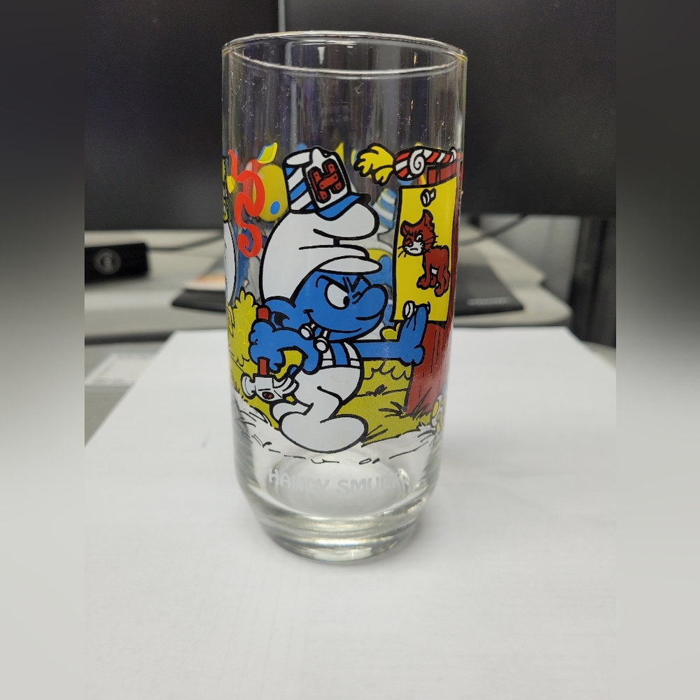 Vintage Smurfs Tumbler Handy Smurf